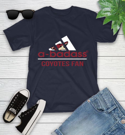 NHL A Badass Arizona Coyotes Fan Adidas Hockey Sports Youth T-Shirt 2