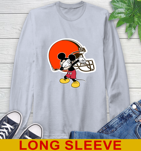 Cleveland Browns NFL Football Dabbing Mickey Disney Sports Long Sleeve T-Shirt 6