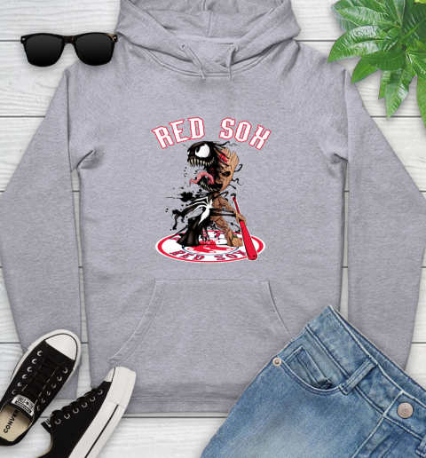MLB Boston Red Sox Baseball Venom Groot Guardians Of The Galaxy Youth Hoodie 6