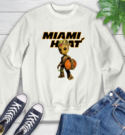 Miami Heat NBA Basketball Groot Marvel Guardians Of The Galaxy Sweatshirt