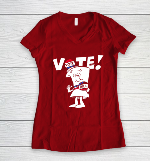 Vote With Bill Women's V-Neck T-Shirt 8