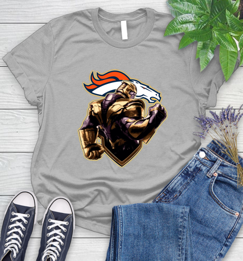 NFL Thanos Avengers Endgame Football Sports Denver Broncos Women's T-Shirt 5