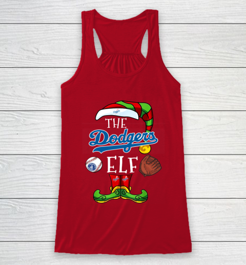 Los Angeles Dodgers Christmas ELF Funny MLB Racerback Tank 4