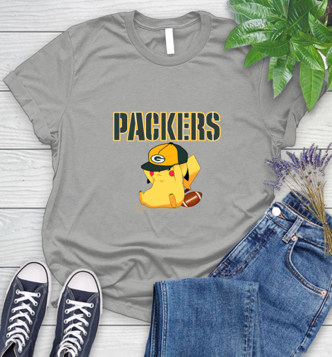 NFL Pikachu Football Sports Green Bay Packers Women's T-Shirt 10