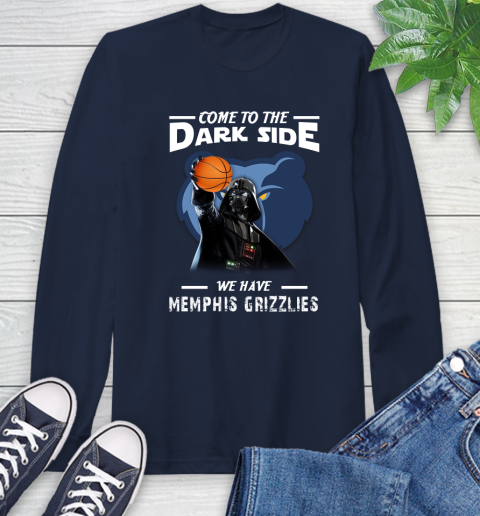 NBA Come To The Dark Side We Have Memphis Grizzlies Star Wars Darth Vader Basketball Long Sleeve T-Shirt 3