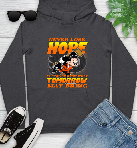 Philadelphia Flyers NHL Hockey ootball Mickey Disney Never Lose Hope Youth Hoodie 8