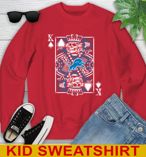 Detroit Lions NFL Football The King Of Spades Death Cards Shirt Youth Sweatshirt 7