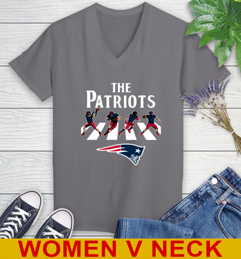 NFL Football New England Patriots The Beatles Rock Band Shirt Women's V-Neck T-Shirt 11