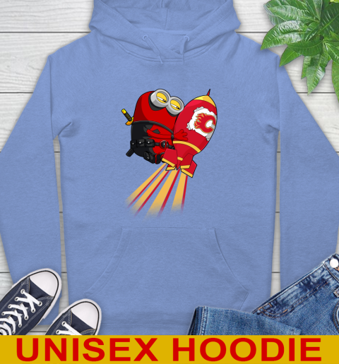 NHL Hockey Calgary Flames Deadpool Minion Marvel Shirt Hoodie 11