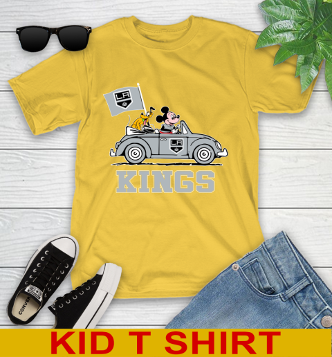 NHL Hockey Los Angeles Kings Pluto Mickey Driving Disney Shirt Youth T-Shirt 8