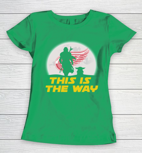 Detroit Red Wings NHL Ice Hockey Star Wars Yoda And Mandalorian This Is The Way Women's T-Shirt 5