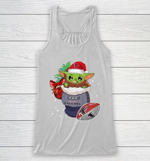 Atlanta Falcons Christmas Baby Yoda Star Wars Funny Happy NFL Racerback Tank 2