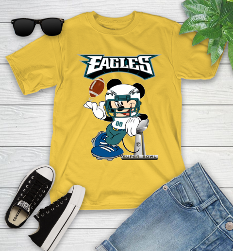 NFL Philadelphia Eagles Mickey Mouse Disney Super Bowl Football T Shirt Youth T-Shirt 8
