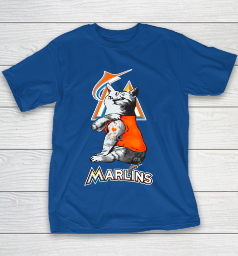 MLB Baseball My Cat Loves Miami Marlins Youth T-Shirt 6
