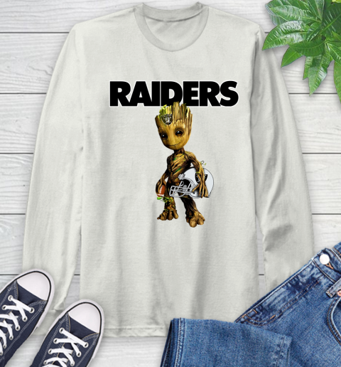 Oakland Raiders NFL Football Groot Marvel Guardians Of The Galaxy Long Sleeve T-Shirt 12