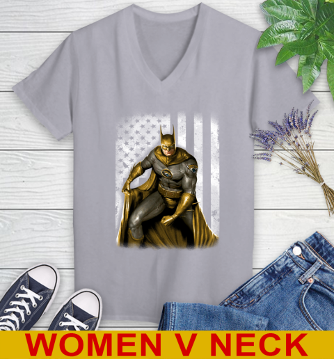 Jacksonville Jaguars NFL Football Batman DC American Flag Shirt Women's V-Neck T-Shirt 4