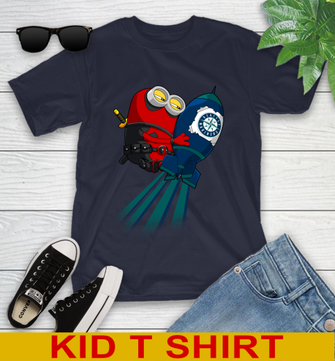 MLB Baseball Seattle Mariners Deadpool Minion Marvel Shirt Youth T-Shirt 2