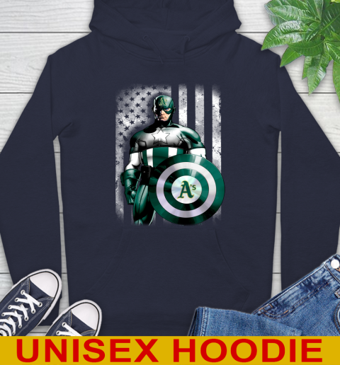 Oakland Athletics MLB Baseball Captain America Marvel Avengers American Flag Shirt Hoodie 3