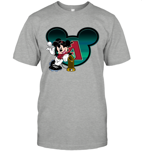 MLB Arizona Diamondbacks The Commissioner's Trophy Mickey Mouse Disney Baseball T Shirt Mu78UwTOXmy classic t shirt 2 95 151514 front ash