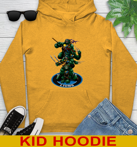 NFL Football Detroit Lions Teenage Mutant Ninja Turtles Shirt Youth Hoodie 3