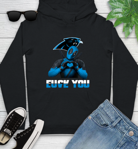 NHL Carolina Panthers Deadpool Love You Fuck You Football Sports Youth Hoodie