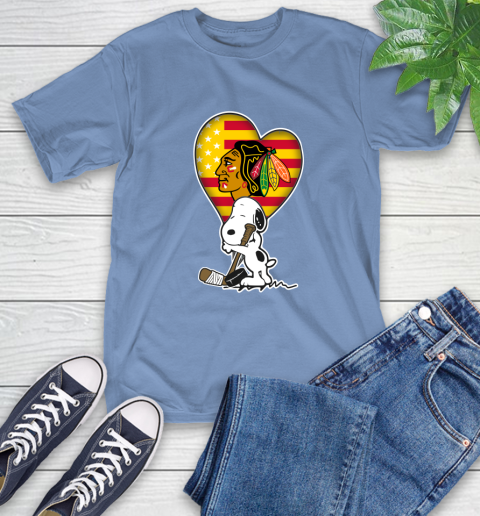 Chicago Blackhawks NHL Hockey The Peanuts Movie Adorable Snoopy T-Shirt 11