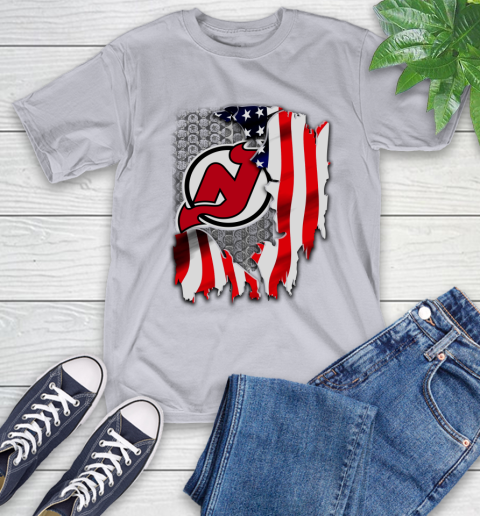 New Jersey Devils NHL Hockey American Flag T-Shirt 6
