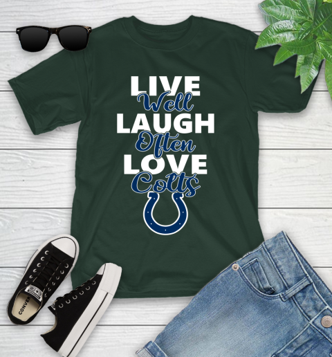 NFL Football Indianapolis Colts Live Well Laugh Often Love Shirt Youth T-Shirt 4