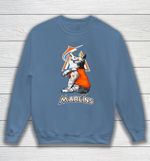 MLB Baseball My Cat Loves Miami Marlins Sweatshirt 6