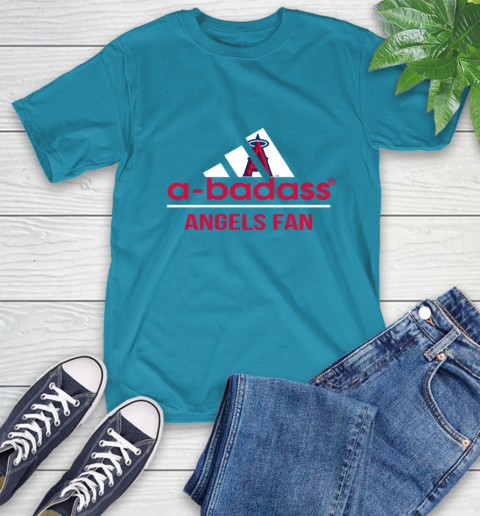 MLB A Badass Los Angeles Angels Fan Adidas Baseball Sports T-Shirt 9