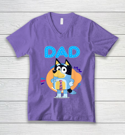 Family Blueys Love Dad Love Mom Blueys Love Mom V-Neck T-Shirt 8