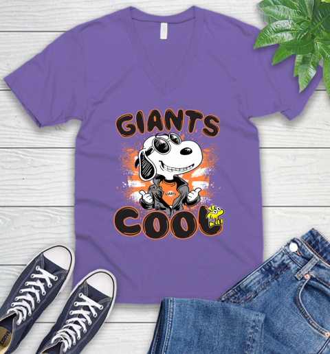 MLB Baseball San Francisco Giants Cool Snoopy Shirt V-Neck T-Shirt 8