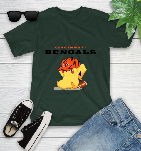 NFL Pikachu Football Sports Cincinnati Bengals Youth T-Shirt 5