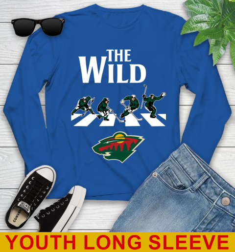 NHL Hockey Minnesota Wild The Beatles Rock Band Shirt Youth Long Sleeve 10