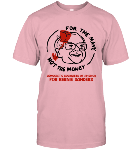 mmlz for the many not for the money democratic bernie sanders jersey t shirt 60 front pink