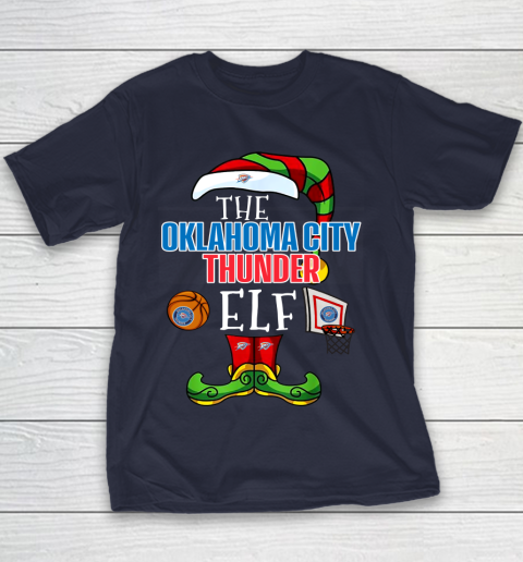 Oklahoma City Thunder Christmas ELF Funny NBA Youth T-Shirt 2
