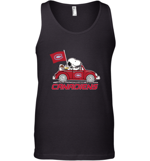 Snoopy And Woodstock Ride The Montreal Canadiens Car NHL Tank Top