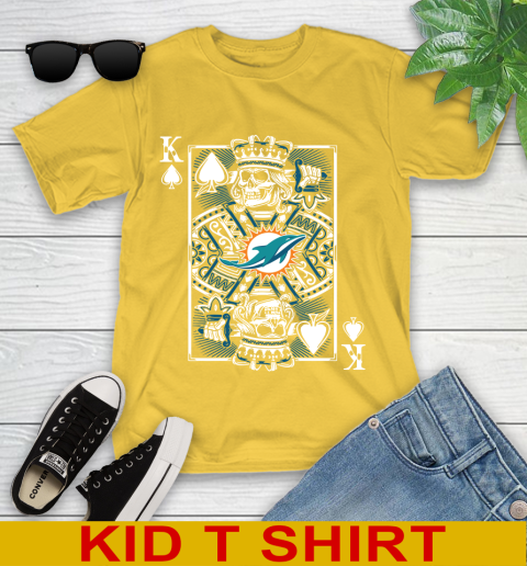 Miami Dolphins NFL Football The King Of Spades Death Cards Shirt Youth T-Shirt 9