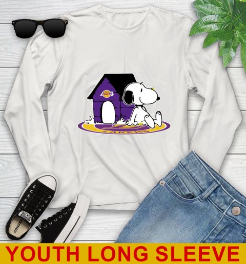 NBA Basketball Los Angeles Lakers Snoopy The Peanuts Movie Shirt Youth Long Sleeve 12
