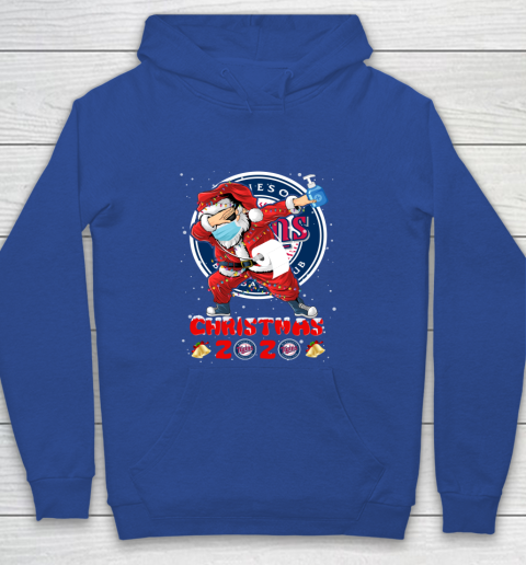 Minnesota Twins Funny Santa Claus Dabbing Christmas 2020 MLB Youth Hoodie 6
