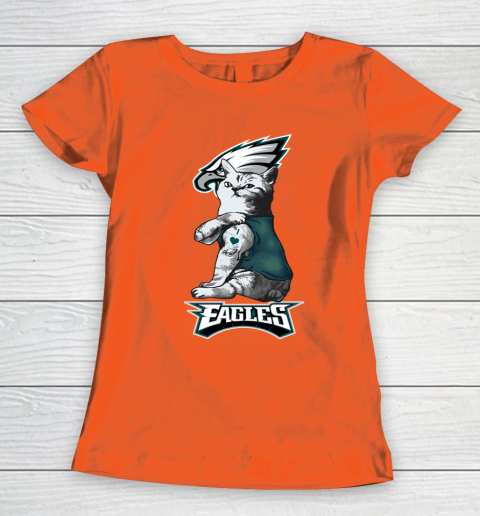 NFL Football My Cat Loves Philadelphia Eagles Women's T-Shirt 3