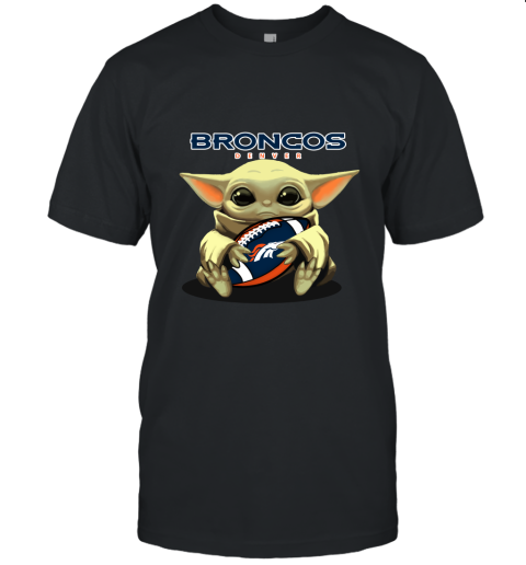 Baby Yoda Loves The Denver Broncos Star Wars NFL Unisex Jersey Tee