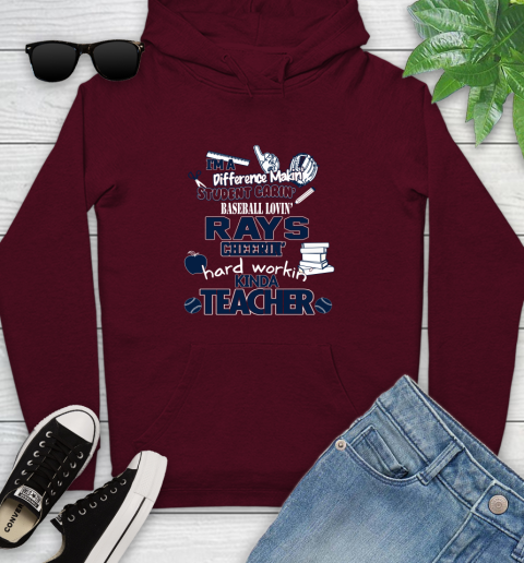 Tampa Bay Rays MLB I'm A Difference Making Student Caring Baseball Loving Kinda Teacher Youth Hoodie 7
