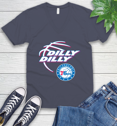 NBA Philadelphia 76ers Dilly Dilly Basketball Sports V-Neck T-Shirt 9