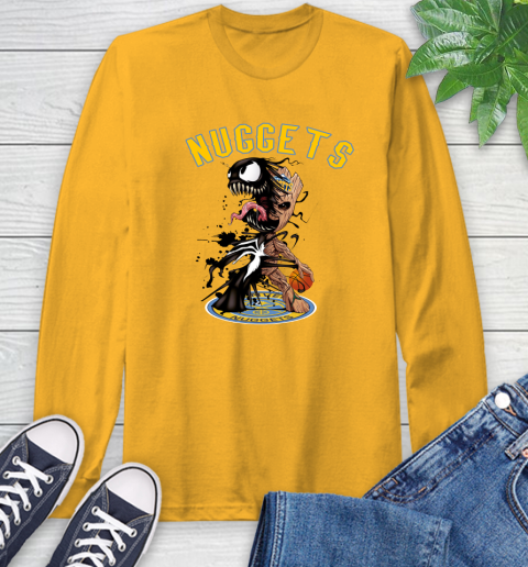 NBA Denver Nuggets Basketball Venom Groot Guardians Of The Galaxy Long Sleeve T-Shirt 3