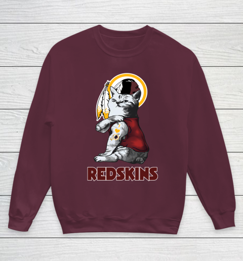 NFL Football My Cat Loves Washington Redskins Youth Sweatshirt 5 NFL Football My Cat Loves Washington Redskins Youth Sweatshirt - Image 5
