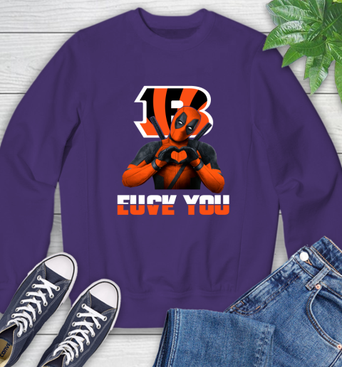 NHL Cincinnati Bengals Deadpool Love You Fuck You Football Sports Sweatshirt 4