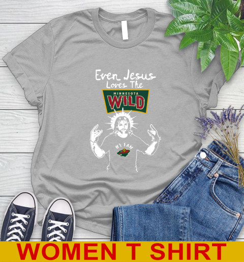 Minnesota Wild NHL Hockey Even Jesus Loves The Wild Shirt Women's T-Shirt 5
