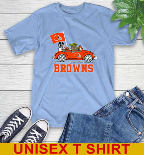 NFL Football Cleveland Browns Darth Vader Baby Yoda Driving Star Wars Shirt T-Shirt 11