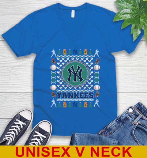 New York Yankees Merry Christmas MLB Baseball Loyal Fan V-Neck T-Shirt 5